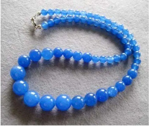 Синий нефрит сфера бусы ожерелье Цвет Мода бесплатно |