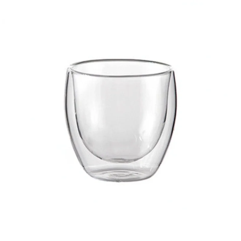

Milk cup, tea cup, juice cup with lid, double-layer heat-resistant glass transparent coffee cup, household insulation water cup