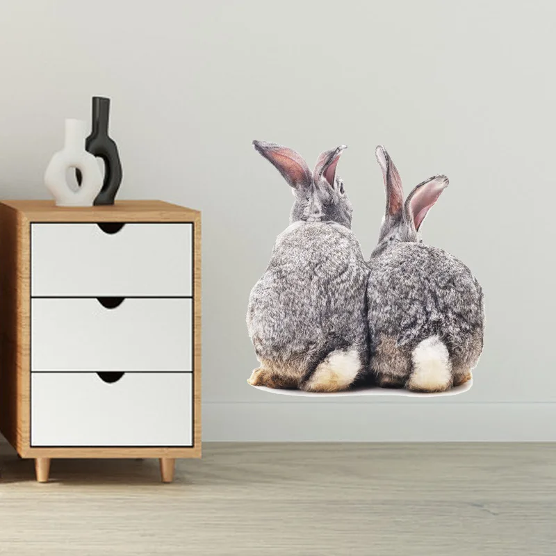 

Cute Rabbits Wall Sticker For Kids Room Baby Nursery Home Decoration Removable Wallpaper Living Room Bedroom Mural Art Stickers