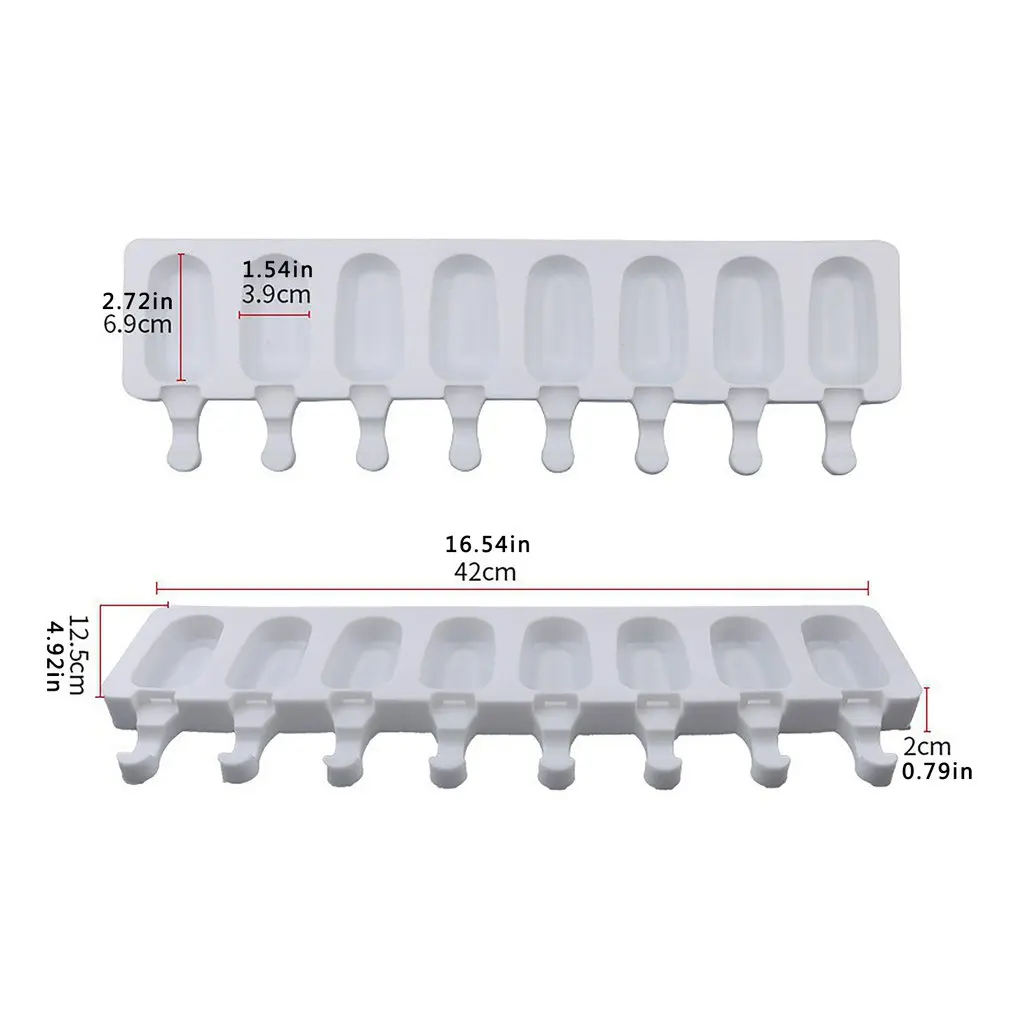 

8-hole Ice Cream Popsicle Silicone Mold Lightweight DIY Homemade Supplies Refrigerator Supplies Mould