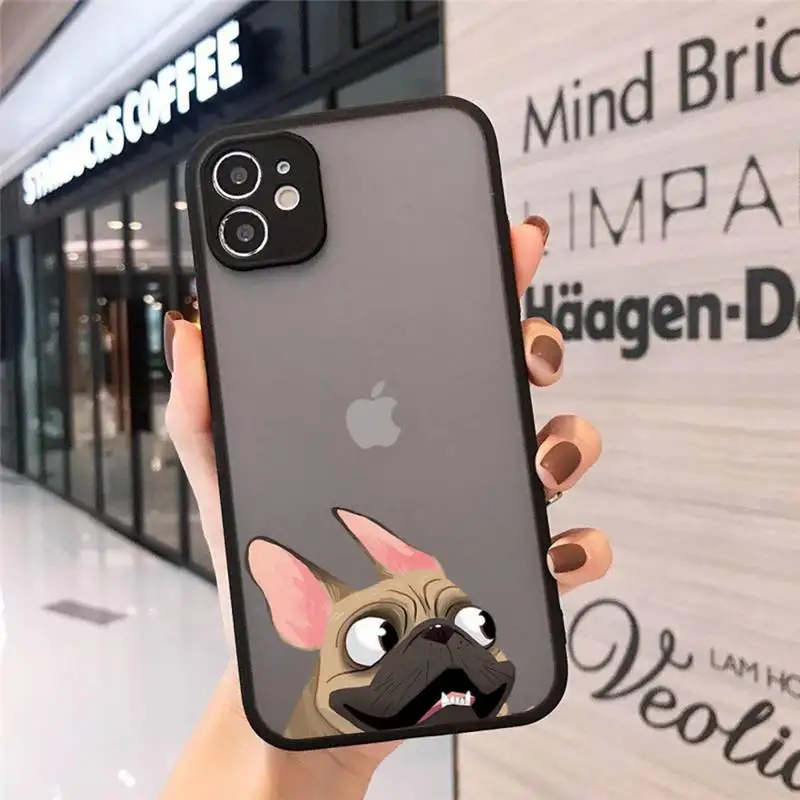 

cute funny cartoon dog Phone Case matte transparent For iphone 7 8 11 12 plus mini x xs xr pro max cover