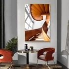 Светильник Роскошная винтовая лестница интерьер творческое архитектурное Искусство украшение крыльца плакат фон украшение стены