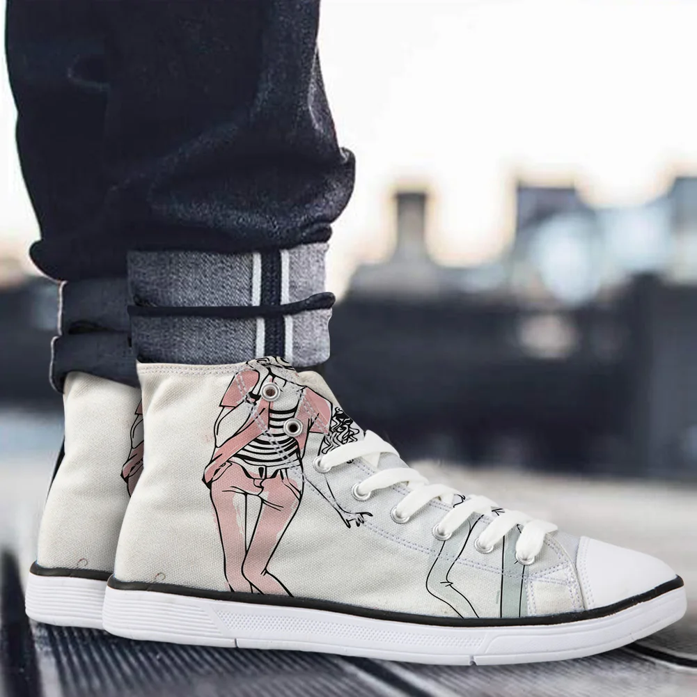 Фото WHEREISART Women Canvas Shoes Fashion Girl Cartoon High Top Flats Unisex Vulcanized Female Casual Sneakers Обувь WHEREISART Women Canvas Shoes Fashion Girl Cartoon High Top Flats Unisex Vulcanized Female Casual Sneakers Обувь