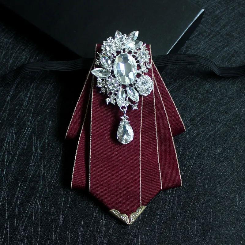 Банты со стразами нагрудник ткань искусство цветок заколки кристаллы и броши