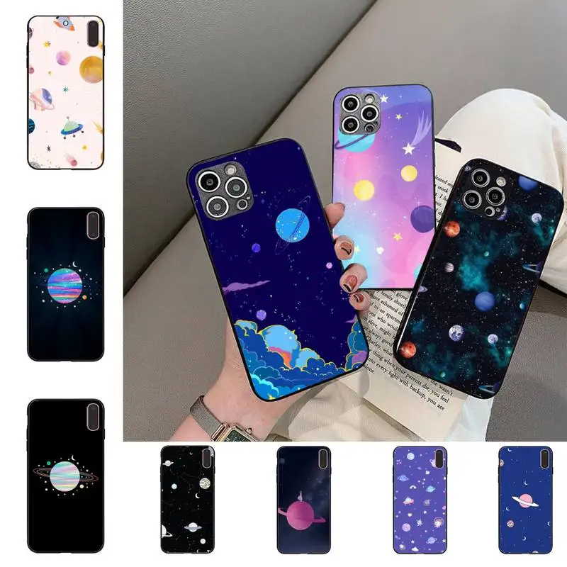 

Kawaii Planets Stars Moon Phone Case For iPhone 11 8 7 6 6S Plus X XS MAX 5 5S SE 2020 XR 11 pro DIY capa