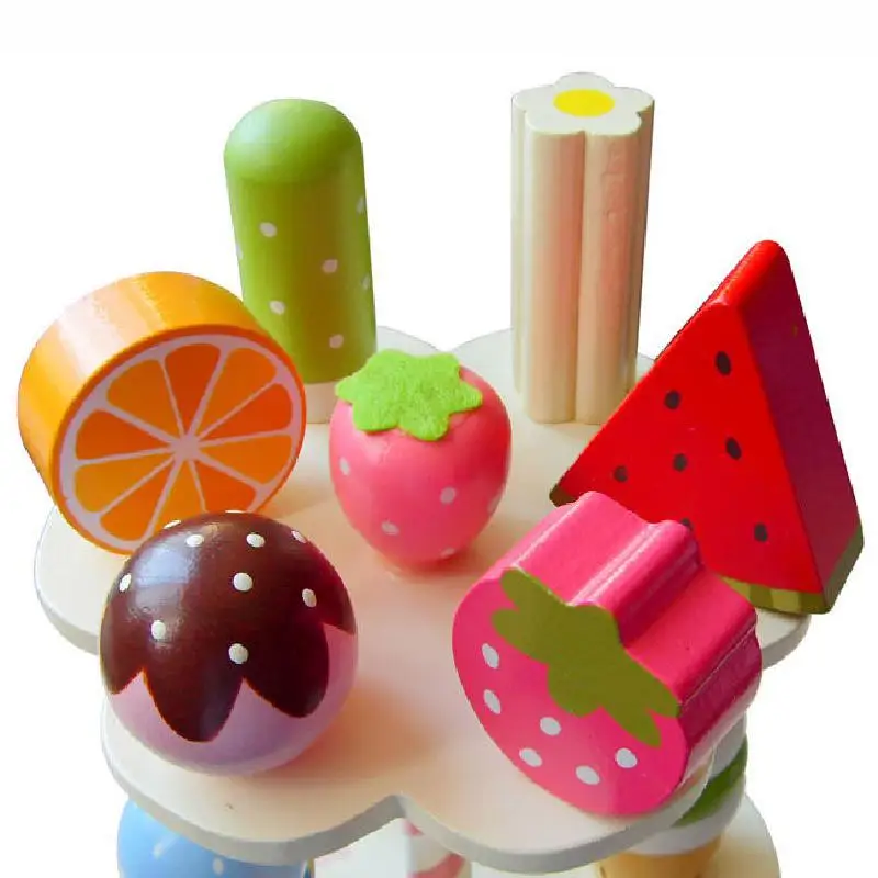 Высокое моделирование Icecream деревянный игрушечный набор детский игровой домик