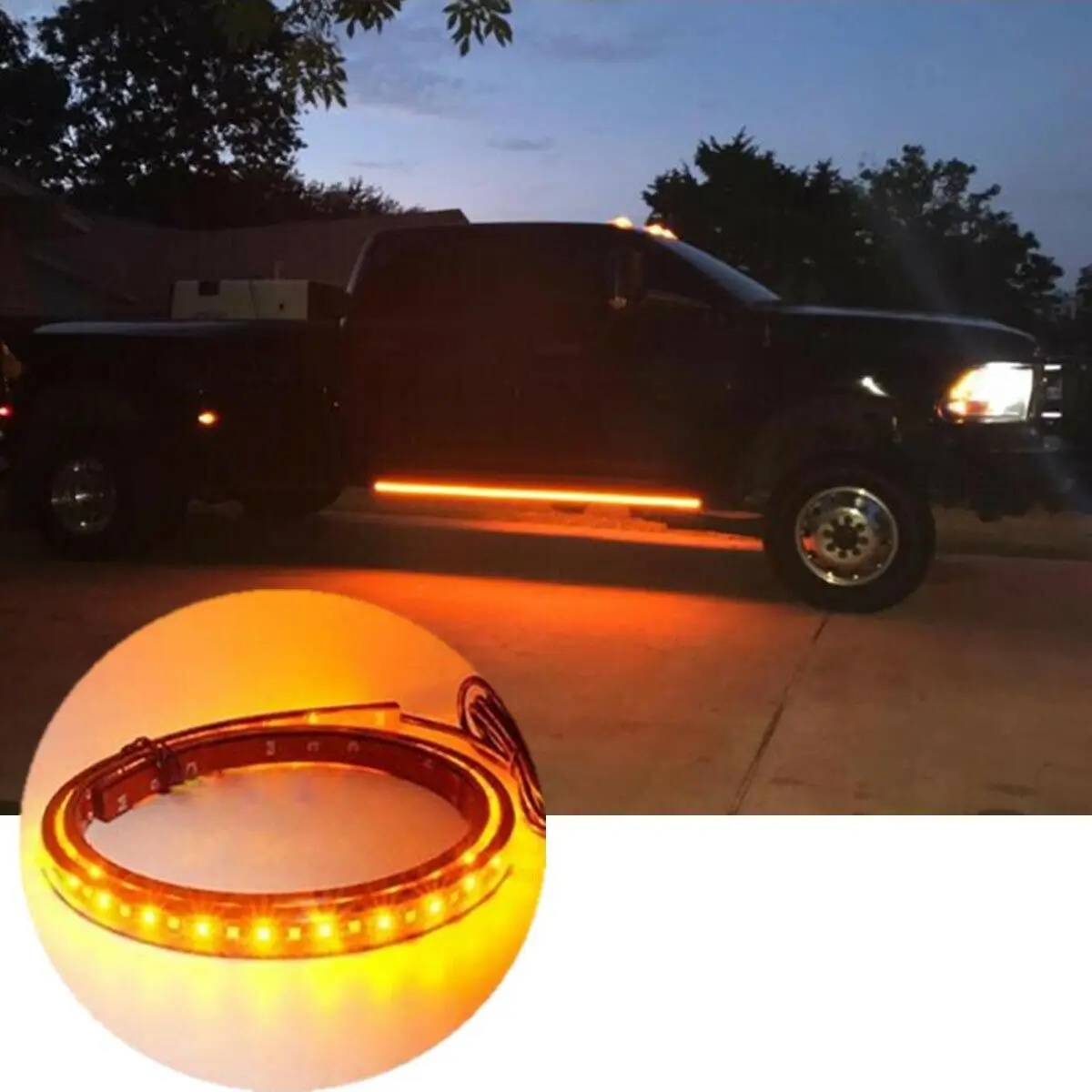 

Truck LED Light Turn Signal Strip 2pcs 70\\\" Car DRL Running Board Step