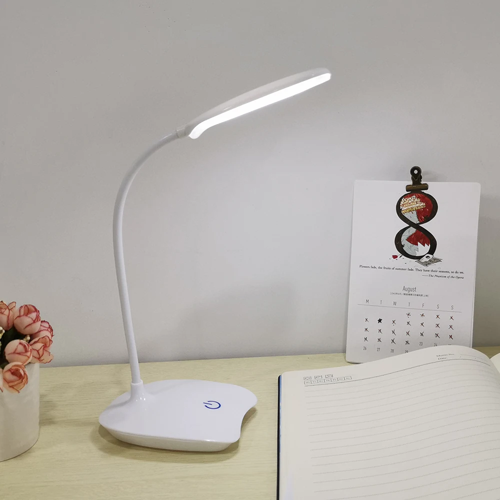 LED лампа настольная 18 светодиодный Перезаряжаемый USB, настольный светильник современный сенсорный переключатель, 3 режима, диммер, светильник для чтения и учебы, настольная лампа для спальни