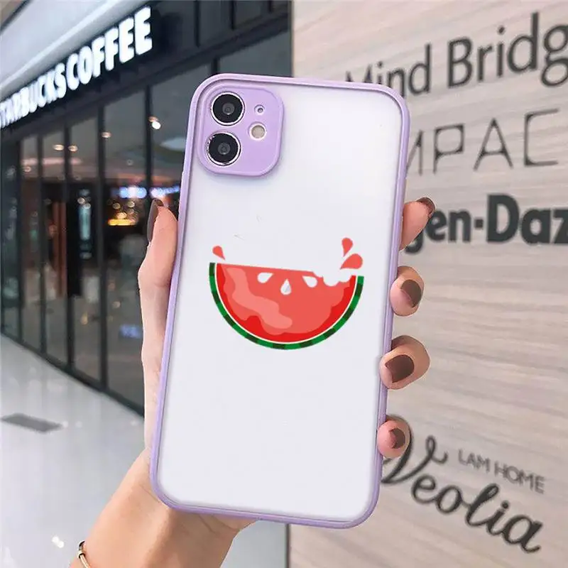 

Summer fruit watermelon Phone Cases Matte Transparent for iPhone 7 8 11 12 s mini pro X XS XR MAX Plus cover funda