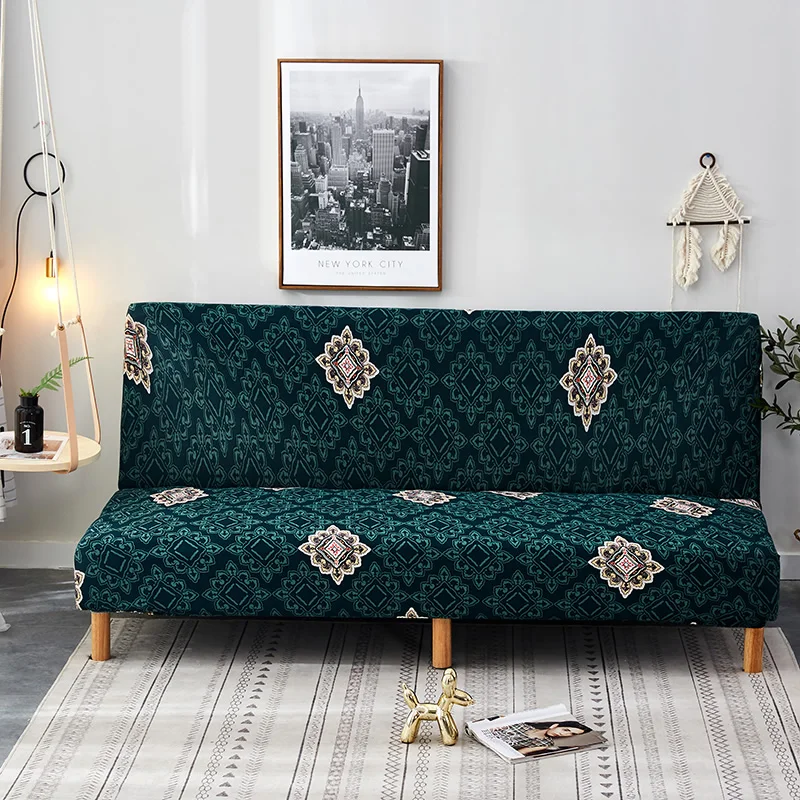 Universal Size Sofa Bed Cover Armless Elastic Couch Covers Folding Seat Slipcover Washable Stretch Covers Cheap Home Hotel