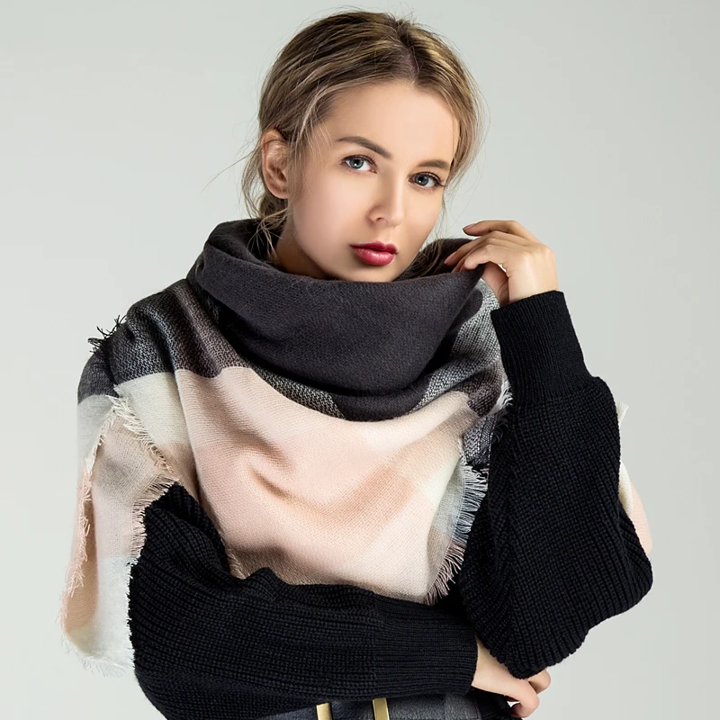 GROUP JUMP брендовый Модный зимний шарф женский треугольный теплый для женщин