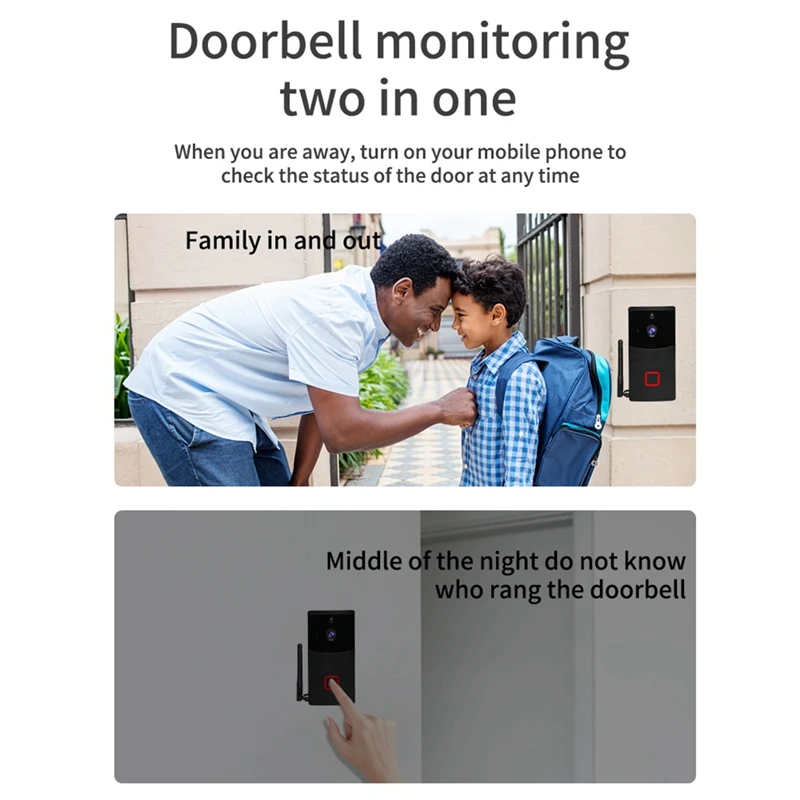 

Hot TTKK M4C Smart 2.4G Wireless WiFi Video Doorbell Camera Visual Intercom Night Vision IP Door Bell Wireless Security Camera