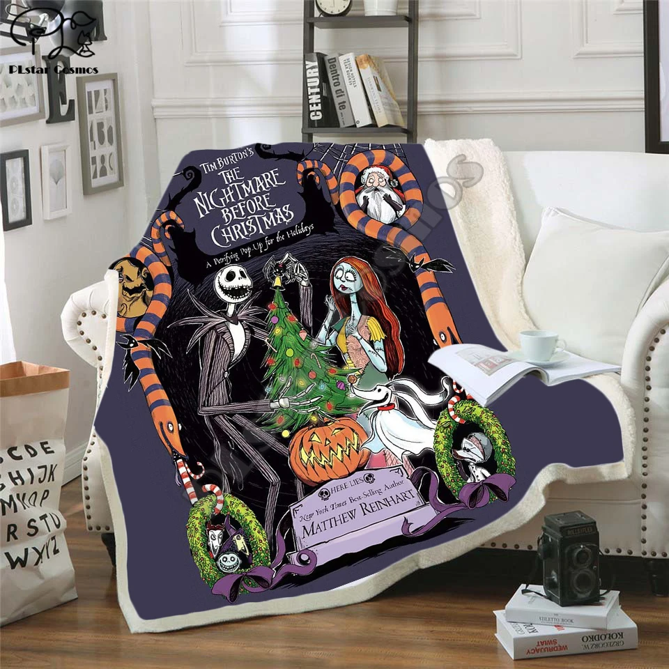 

The Nightmare Before Christmas Jack Skull Sherpa Blanket Plush Velvet Warm Sheet Cartoon Office Nap Blanket JACK-010