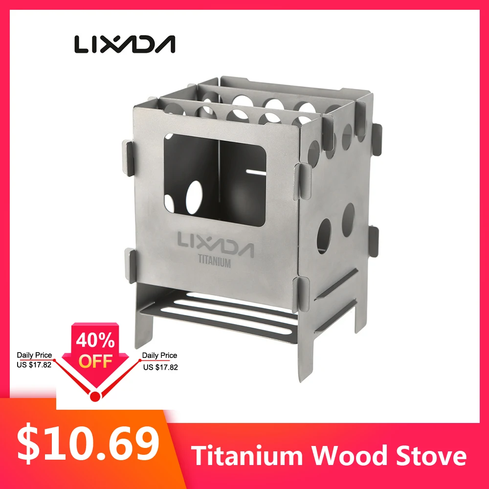 Lixada титана дровяная плита Легкая Складная дровяная плита Открытый Кемпинг плита для пикника приготовления пищи горелки альпинизмом печь
