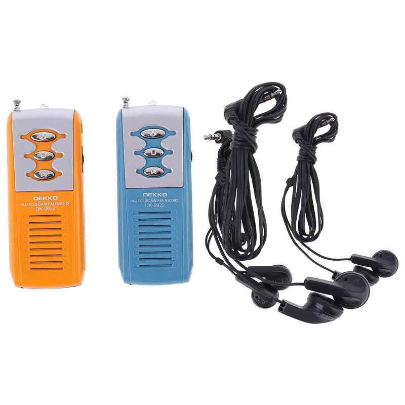 Портативный автоматическое сканирование мини FM радио приемник ремешках с фонарь