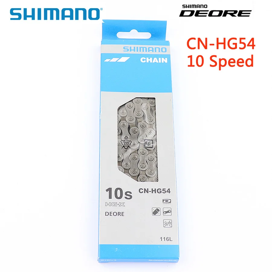 Shimano DEORE HG54 цепь 10 скоростей горный велосипед велосипедная цепь CN-HG54 MTB Дорожная цепь 116л Shimano подлинные товары запчасти для велосипеда коробка