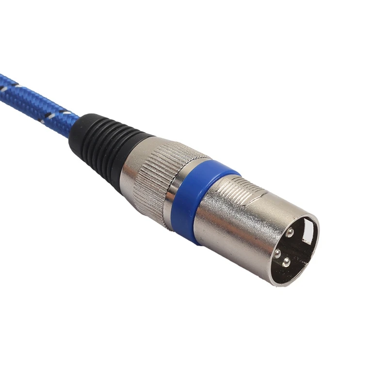 Нейлоновый оплетка двойной экранировки XLR-мужской кабель с большим 3-ядерным разъемом для микрофона Canon Audio длиной 1 метр.