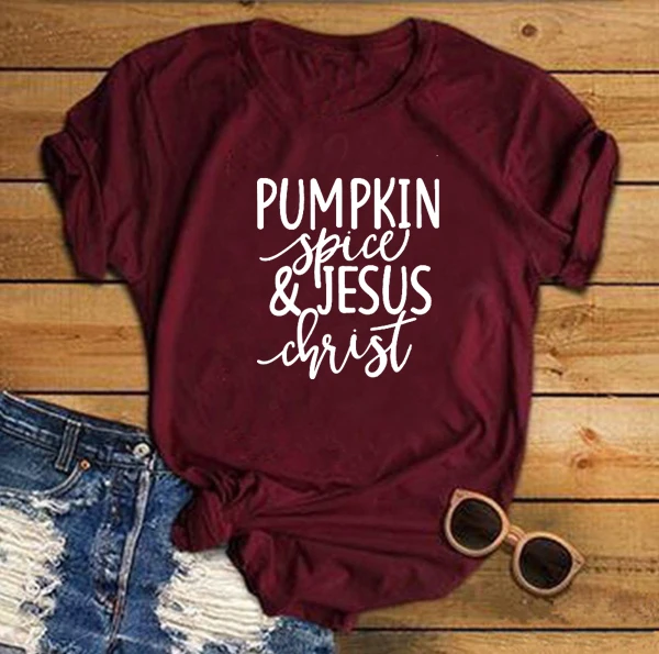 

Тыквенный и Иисус футболка для христианина на каждый день Хэллоуин Иисус Футболка 100% хлопок Tumblr винтажные Топы Графический Цитата футболка...