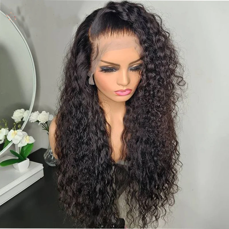 

Glueless 26''Long Synthetic 13*6Lace Front Wigs for Women Black Hair Kinky Curly Wig High Temperature Babyhair Daily Wear Wigs