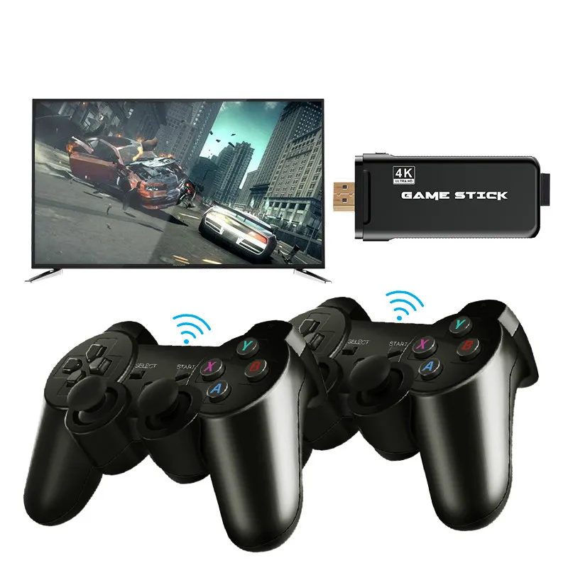 

DATA FROG 4K HD Video Game Console 2.4G Double Wireless Controller For PS1/GBA Classic Retro TV Game Console 64GB 10000 Games