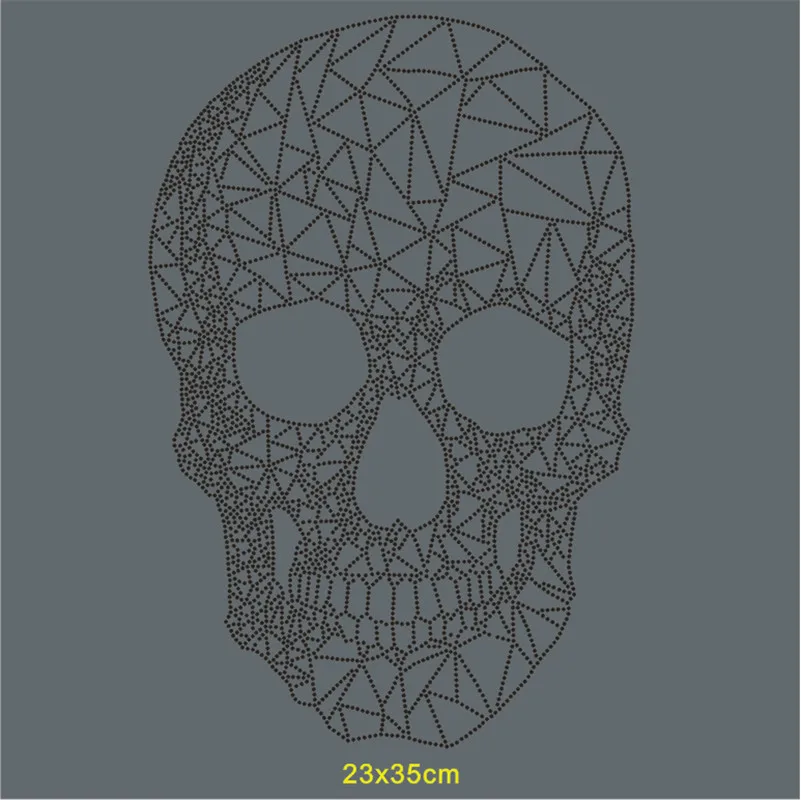 

Rhinestone Transfer Patterns Garmet Strass Hotfix Skull Patch T shirt Sticker 5Pcs Strass Motifs Iron On Transfers For Clothing