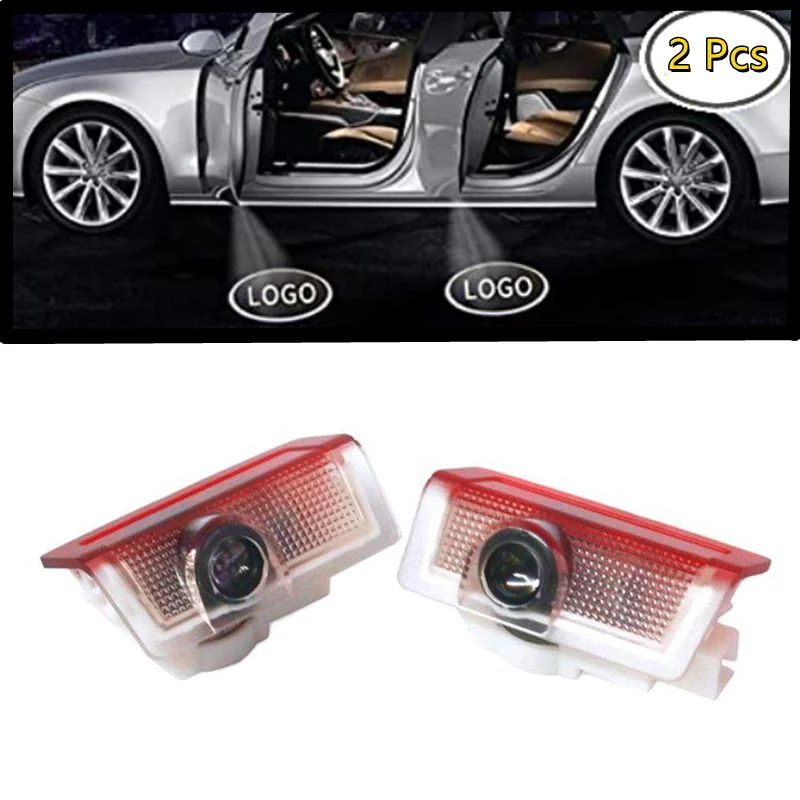

JURUS 2Pcs LED Car Door Logo Courtesy Projector Laser Welcome Lamp For Mercedes Benz EQC Logo Auto Accessories
