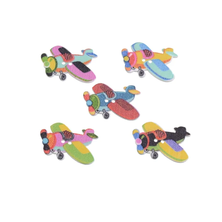 

50 шт случайный, смешанный, милый рисунок боец 2 отверстия для шитья, деревянные пуговицы Скрапбукинг 25x28mm