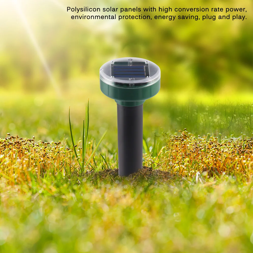 

4pcs Solar Powered Pest Reject Ultrasonic Sonic Mouse Mole Insect Pest Rodent Repellent LED Light Repeller Outdoor Lamp Garden