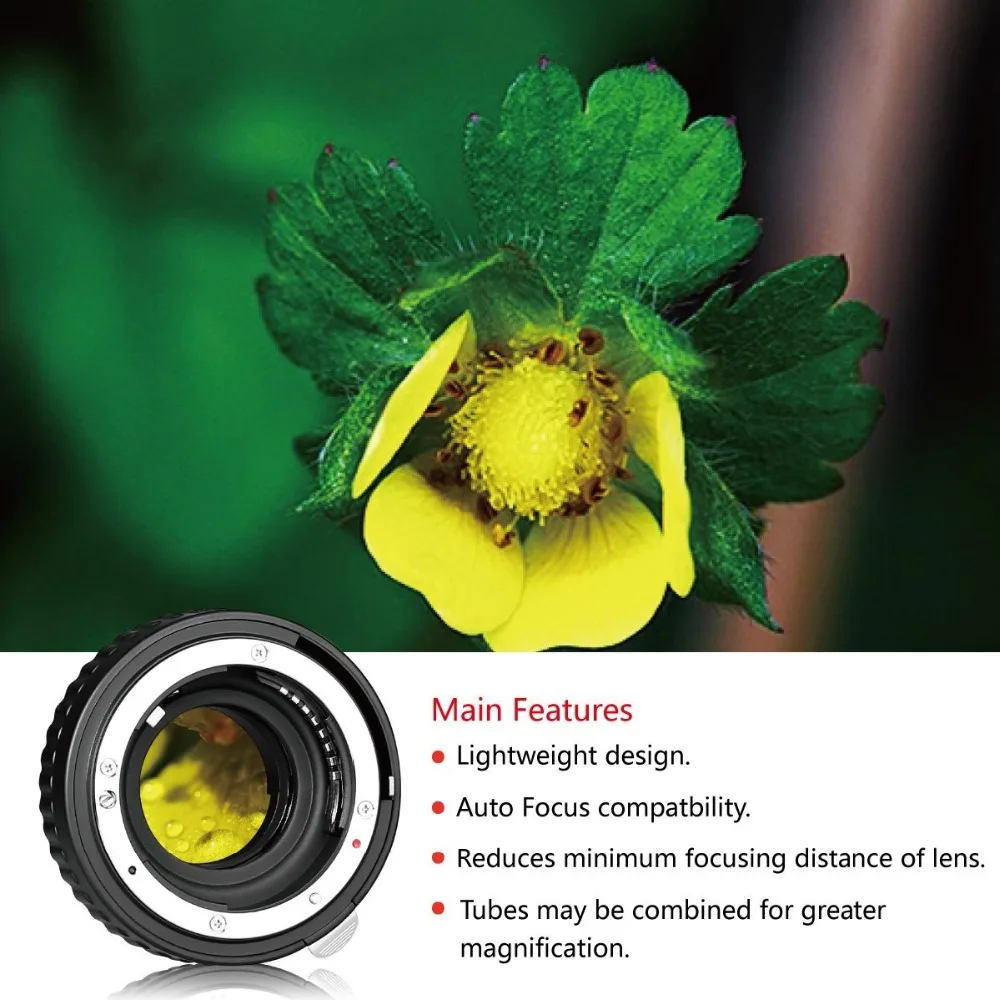 Meike auto focus macro extension ring, MK-N-AF-A for nikon d90 d3000 d3100 d3200 d5000 d5100 d5200 d7000 d7100 camera