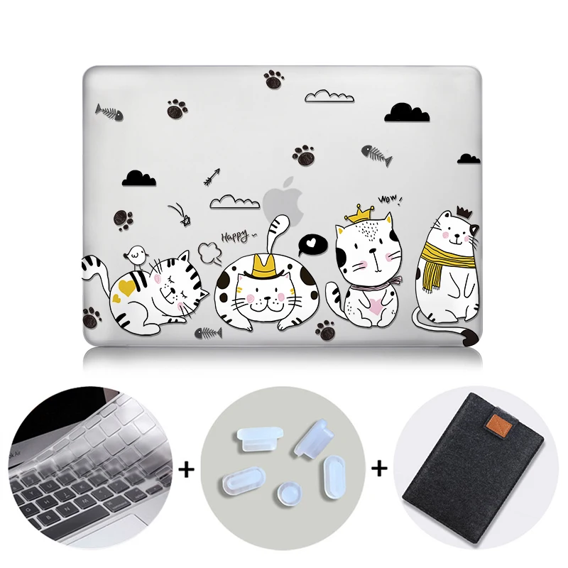 MTT милый мультяшный чехол для macbook air Pro retina 11 12 13 15 Touch Bar Кристальный жесткий чехол для macbook air 13 дюймов чехол для ноутбука - Цвет: MB08
