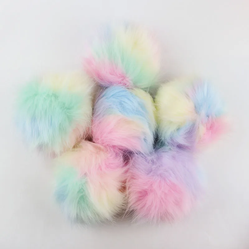 Помпоны декоративные макарон цветные помпоны 6 мм 10 большие мягкие из