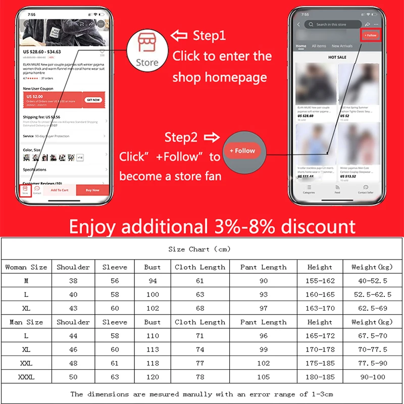 

Coral Cashmere Couple Pajamas Winter Long Sleeve Men and Women Cute Cartoon Hoodie Thicken Plush Home Wear Suit Full Polyester