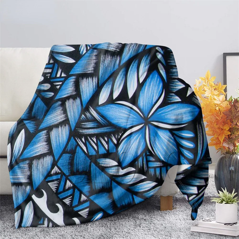 

Flanell Decke Hawaiian Polynesian Tribal Hibiscus Gedruckt Decke Wirft auf Sofa Bett Hause Dekoration Reise Mode Decke