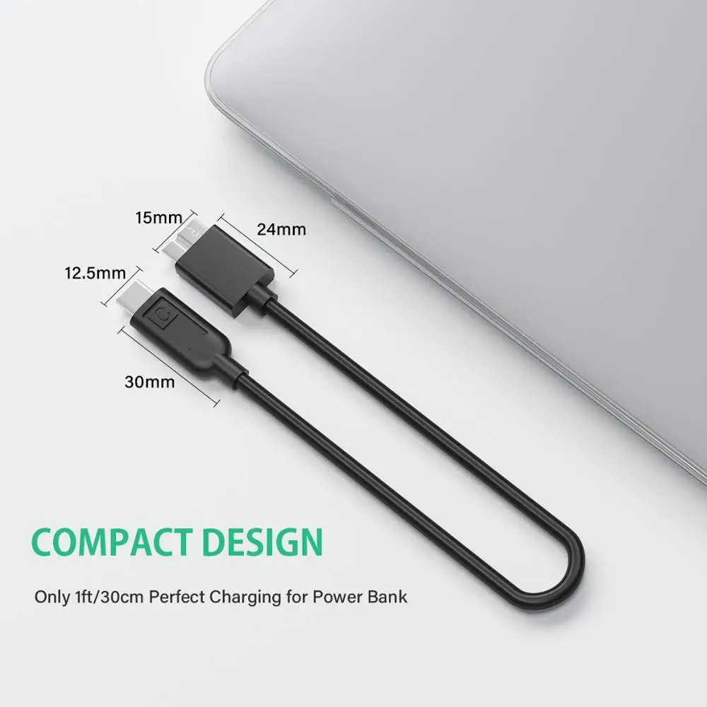 Кабель Type C к Micro B AMPCOM USB 3 1 type-C(Gen1 5 Гбит/с) 0 Micro-B внешнему жесткому диску кабель для
