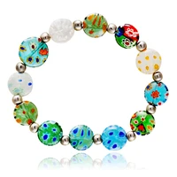 kyszdl new fashion colored glass dried flower bracelet women diy elastic bracelet jewelry gift drop shipping