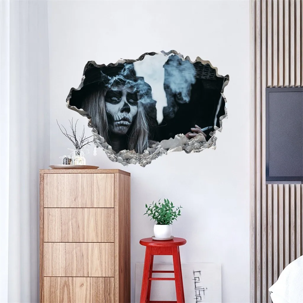 Декор для дома на Хэллоуин фестиваль 3d яркие наклейки с разбитыми отверстиями