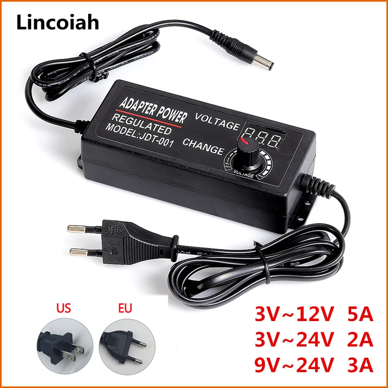 Регулируемый AC 100 240V DC/DC 3V 12V 24V 9V Универсальный адаптер Трансформатор источника