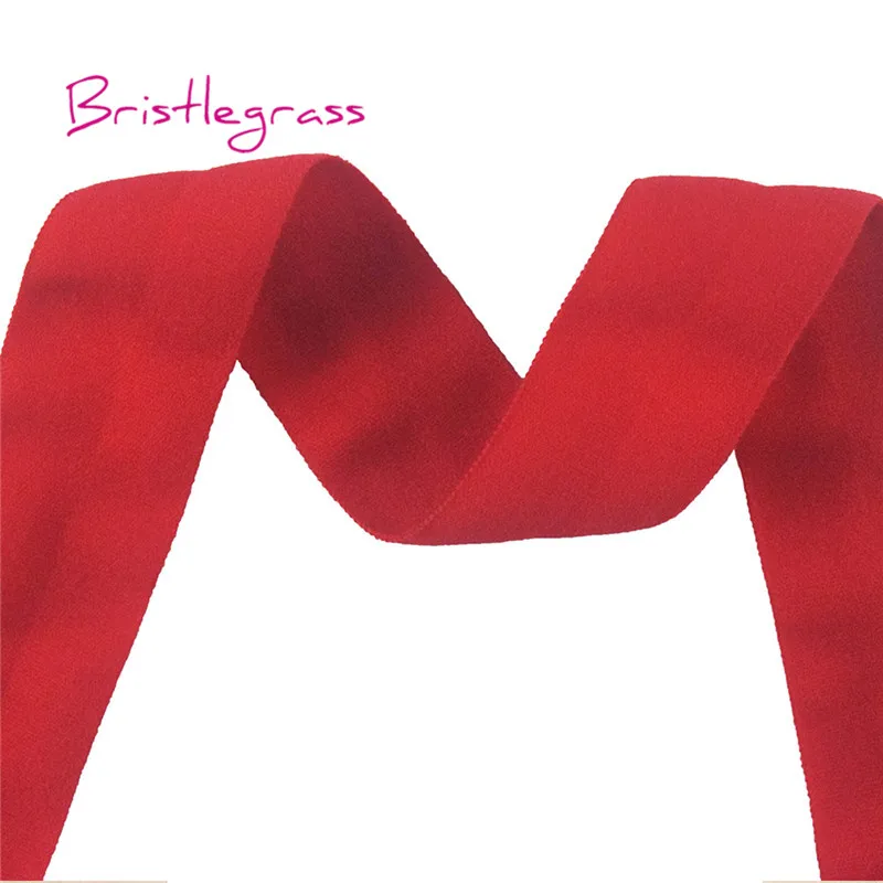 BRISTLEGRASS 5 Ярд " 25 мм твердые матовые не-блестящие складывающиеся эластичные враг повязка из спандекса резинки для волос платье с повязкой DIY швейная отделка