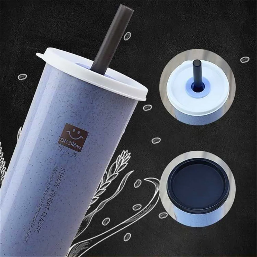 470 мл Питьевая чашка портативные бутылки для воды стаканчики с соломинкой