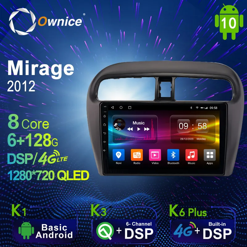 Ownice K6 Plus Android 10.0 6G+128G Car Radio Stereo for Mitsubishi Mirage 2012 Auto Audio GPS 4G LTE System head unit 1280*720 Ownice K6 Plus Android 10.0 6G+128G Car Radio Stereo for Mitsubishi Mirage 2012 Auto Audio GPS 4G LTE System head unit 1280*720