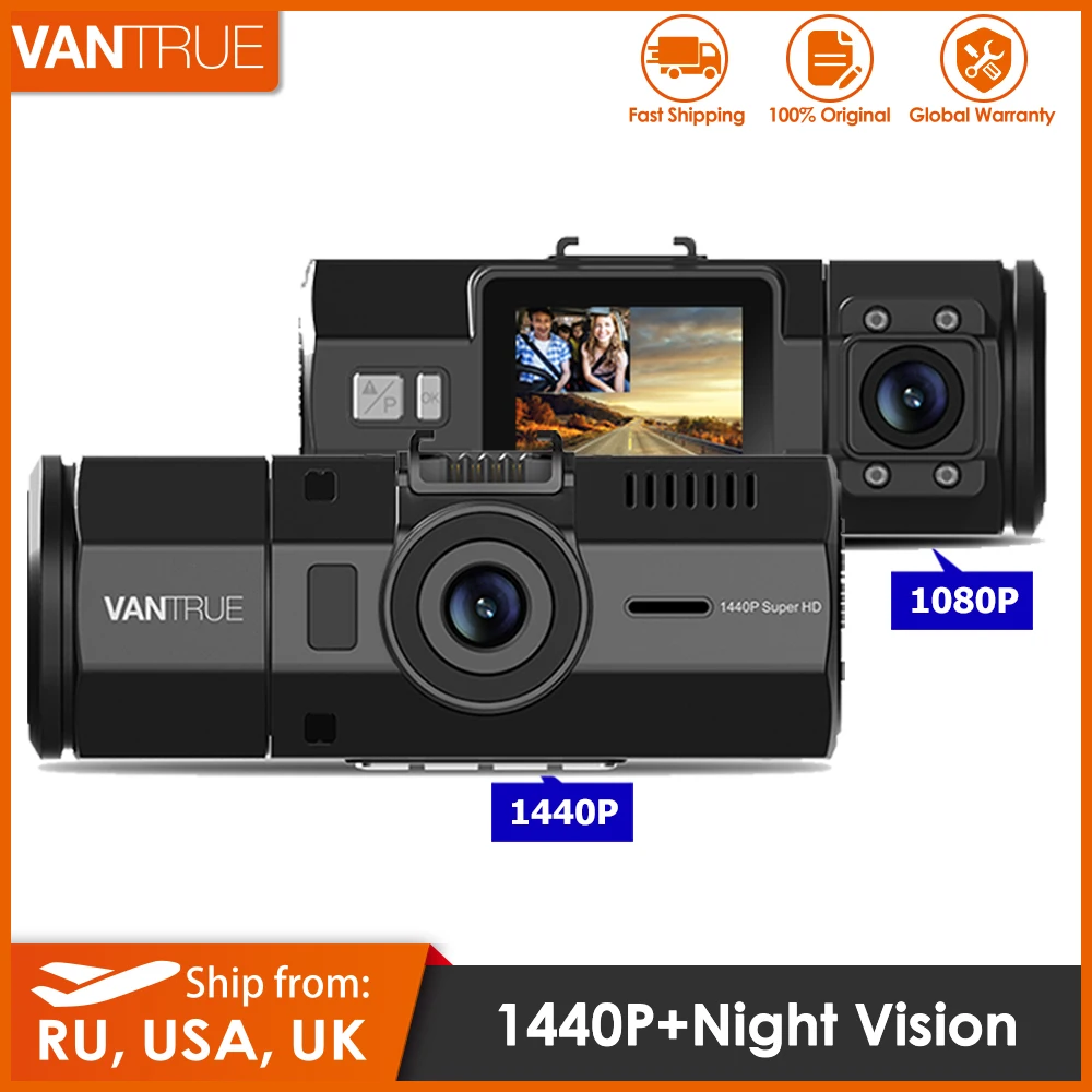 Vantrue N2 Pro видеорегистратор с двумя объективами 1080P Автомобильный + GPS модуль