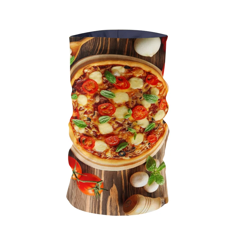 

Women Summer 3D Printed Ring Scarf Pizza Pattern Neck Gaiter Tube Mask Kerchief Rock Hip-Hop Unisex Bandana braga cuello buffe