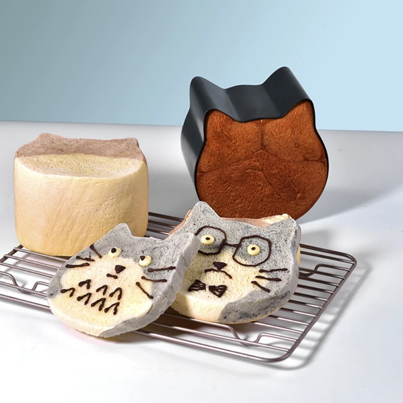 

No Stick Head Shape Toast Bread Mold Aluminum Fondant Cookie Cutter Pan Tool