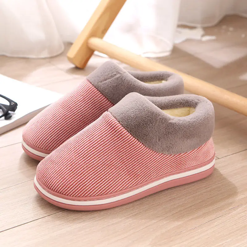 

Fall Winter Home Slippers For Women Warm Cotton Slippers Home Thick-soled Non-slip Shoes Plus Velvet Slippers Sapatos Femininos