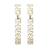 punk acrylic letters no thanks long earrings for women gold color drop dangle earrings jewelry vintage hip hop party accessories