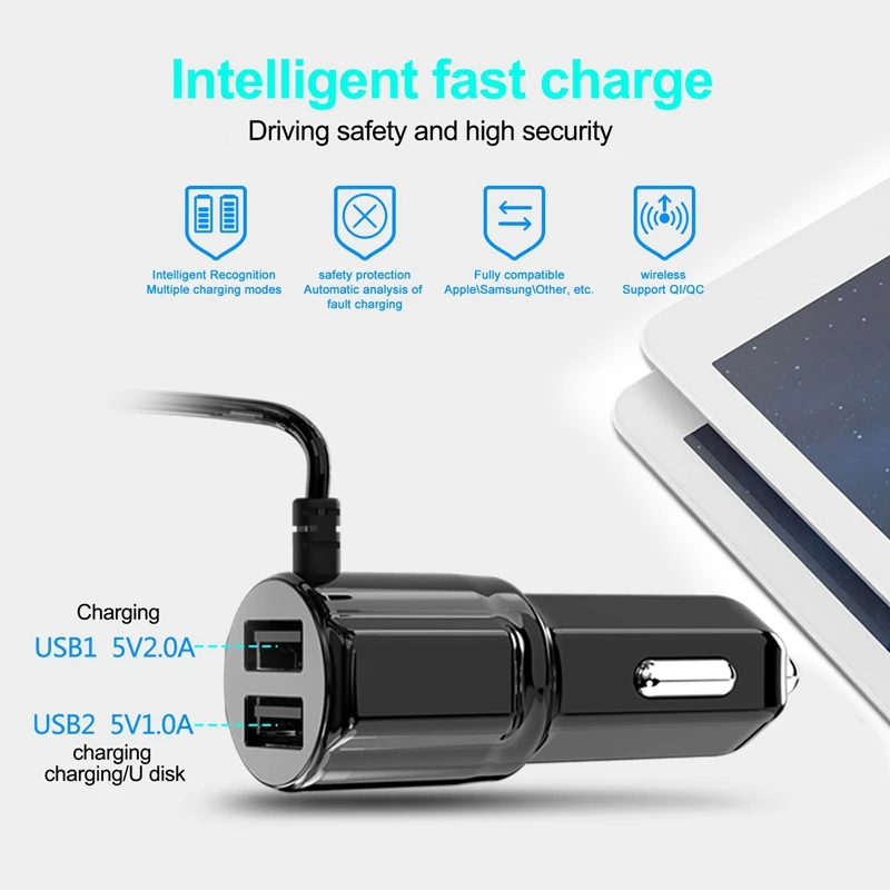 

Bluetooth Car Kit FM Transmitter Wireless Stereo A2DP MP3 Music Player Handsfree Car Charger Voltage Display Black
