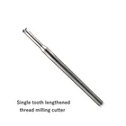 Концевая фреза длиной резьбы 1 зуб, резец с короткими зубьями для обработки алюминия, меди, акрила