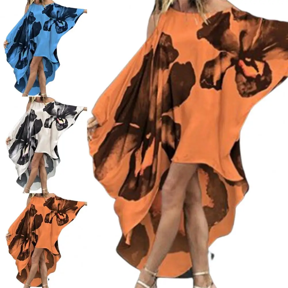 

Comfortable Fashion Loose Irregular Hem Swimsuit Cover Up Breathable Beach Cover Up Off Shoulder for Shopping