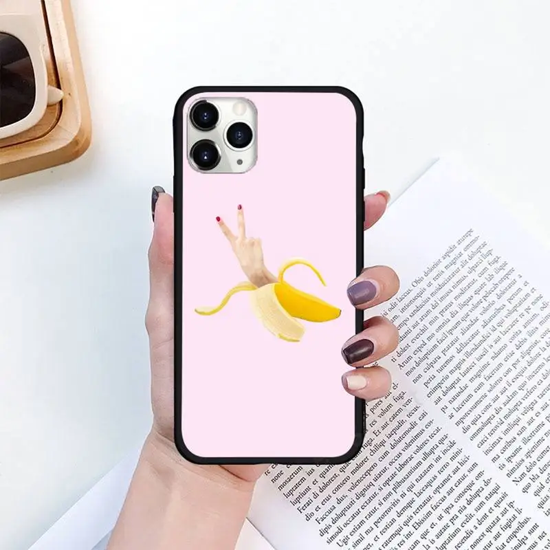 

3Cartoon Finger Funny Banana Phone Case for iPhone 11 12 pro XS MAX 8 7 6 6S Plus X 5S SE 2020 XR mini