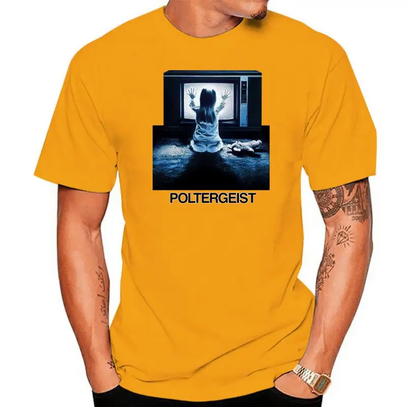 

POLTERGEIST TV SCREEN POSE HORROR MOVIE BBMT504 UNISEX BLACK T SHIRT Mens T Shirt Summer O Neck 100% Cotton cheap wholesale